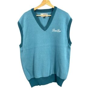 Bogey Boys Sweater Vest Blue Vneck Knit Sleeveless Logo Cotton Extra Large